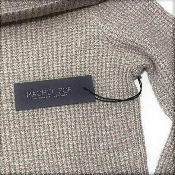 New! Rachel Zoe Cowl Neck Cotton Texture Knit Mini Sweater Dress - Picture 6 of 8